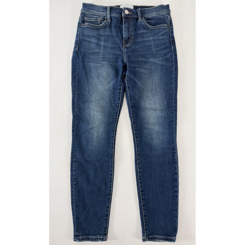 Current Elliott High Waist Ankle Skinny Strigh Jeans‎ 8 Dark Wash Stretch